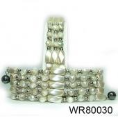 36inch White Pearl Magnetic Wrap Bracelet Necklace All in One Set